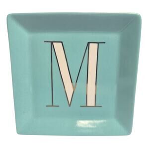 KATE SPADE NEW YORK LENOX- It's Personal "M" Turquoise Jewelry Tray 4" New